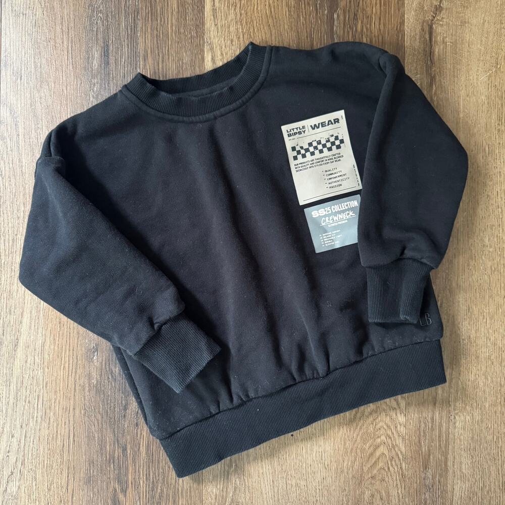 Little Bipsy Wear Crewneck Sweatshirt from their SS25 Collection in Black